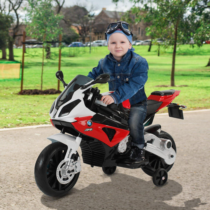Moto Elettrica per Bambini 12V con Licenza BMW RR Nero e Rosso