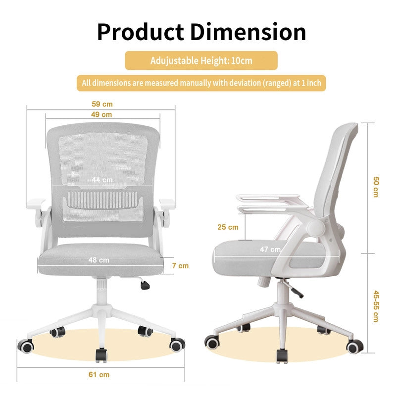Sedia da ufficio ergonomica, , sedia da computer in rete traspirante con braccioli sollevabili e altezza regolabile
