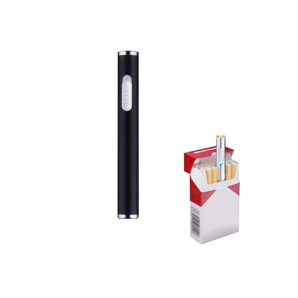 Trade Shop - Accendino Ricaricabile Slim Compatto Antivento Usb Senza Fiamma No Gas Sigaretta -