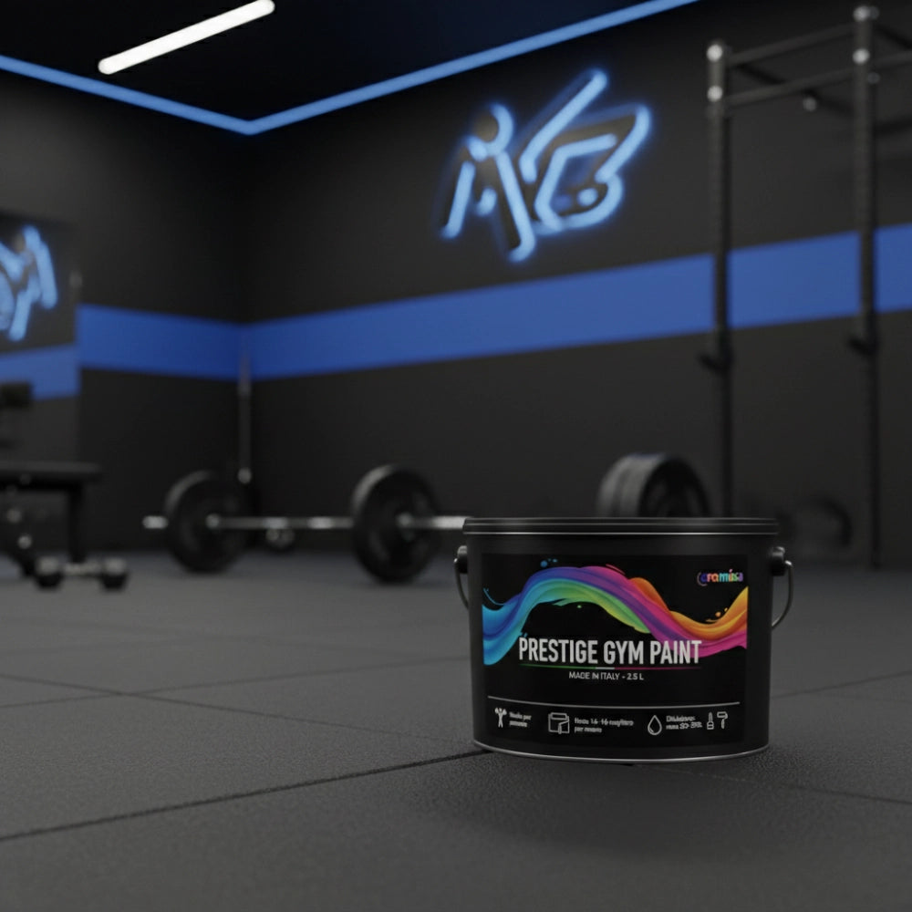 Pittura murale prestige gym paint nero premium per palestre lavabile *** formato 0,750 lt, confezione 1