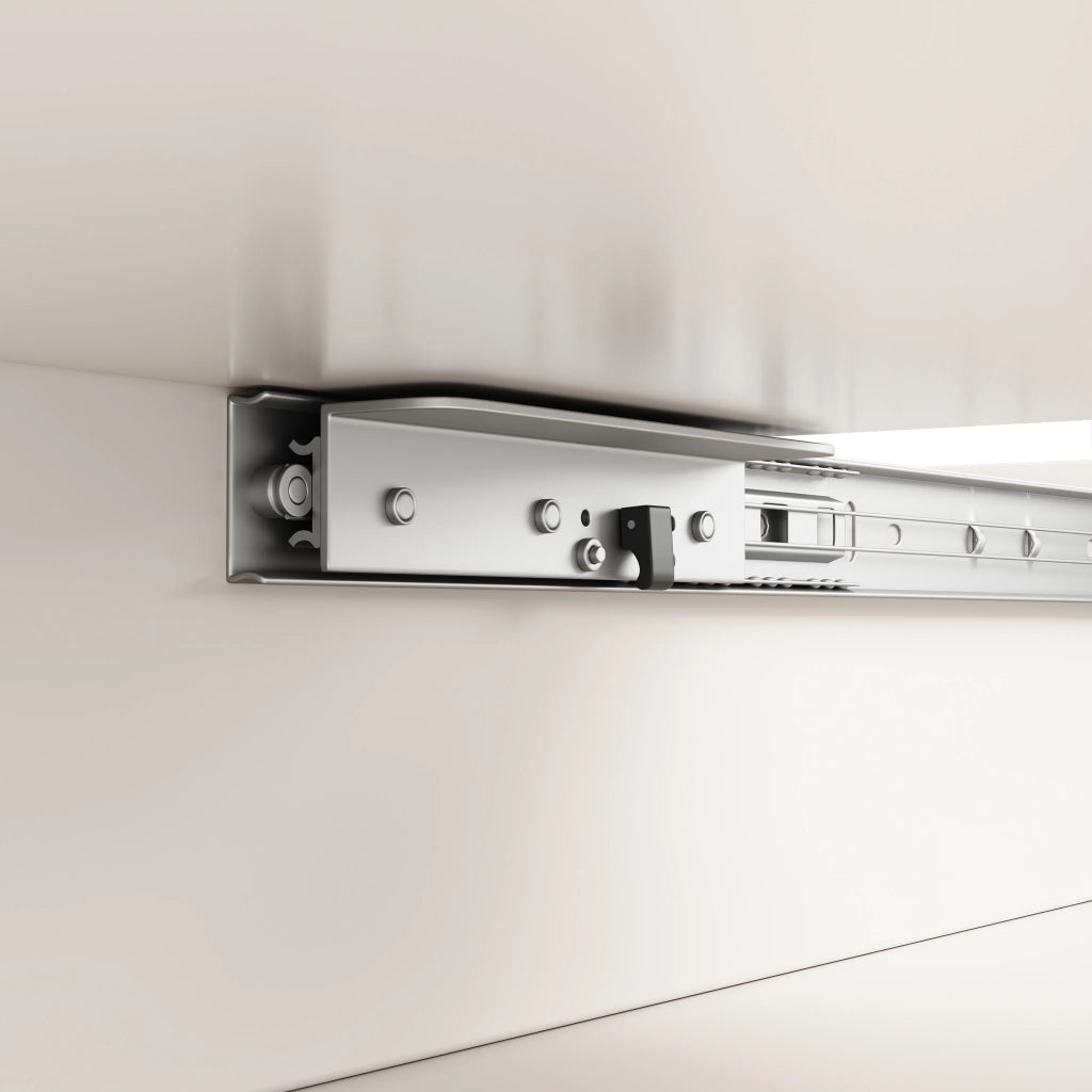 Tavolo da pranzo allungabile per 6-8 persone con 3 ripiani e ante in vetro, in MDF e vetro, bianco, 110 × 80 × 76 cm