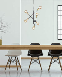 Lampada a Sospensione da Interno  E27 in Metallo Nero Opaco