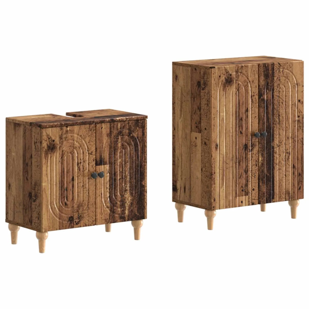 Set di Armadi da Bagno da 2 Pezzi ALKMAAR Legno antico