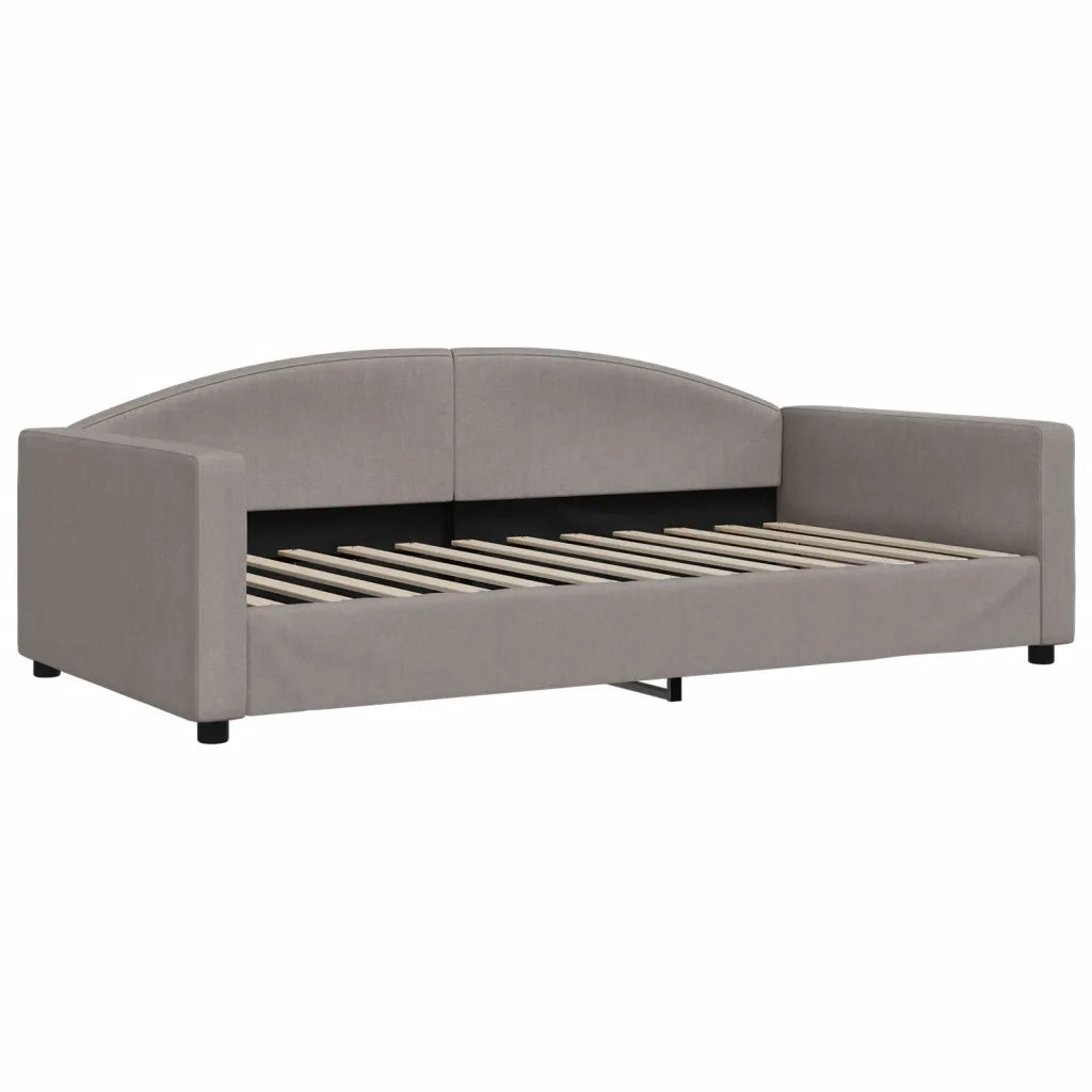 Divano Letto Estraibile con Materassi Tortora 100x200cm Tessuto