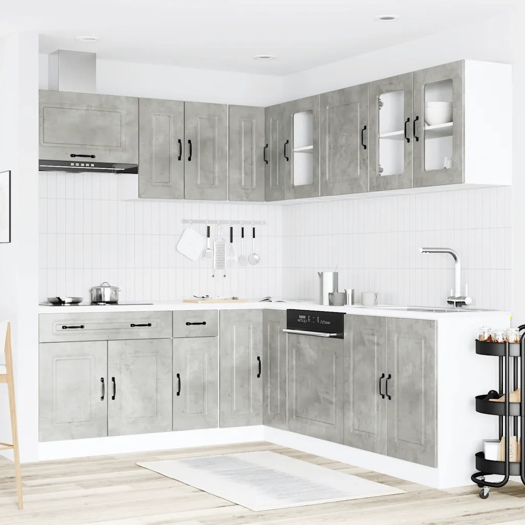 Set Mobili da Cucina 11 pz Kalmar Grigio Cemento in Truciolato 3314915