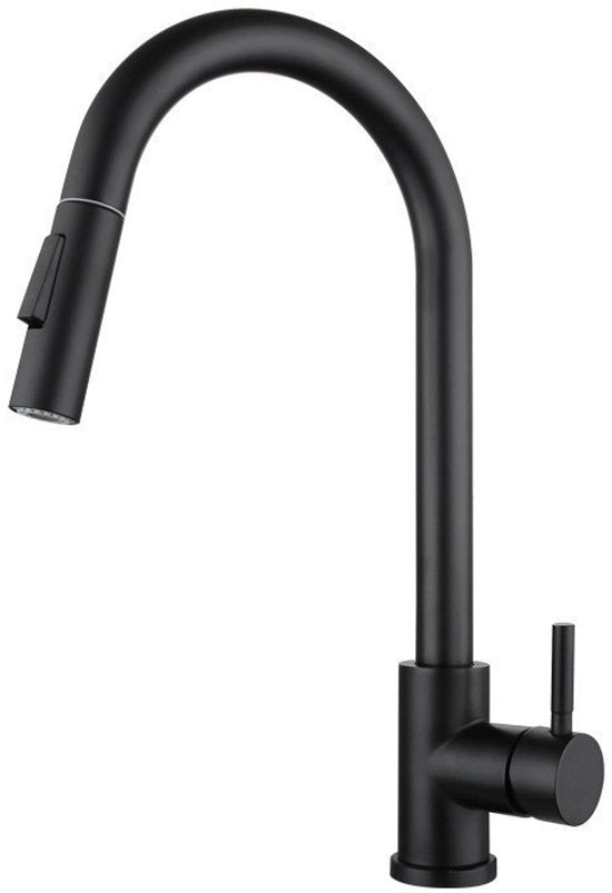 Kraan da cucina in acciaio inox con maniglia telescopica estraibile, temperatura doppia, con regolazione di temperatura