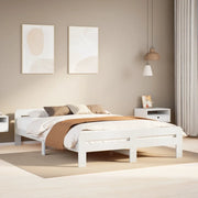 Letto senza Materasso Bianco 150x200 cm Legno Massello di Pino
