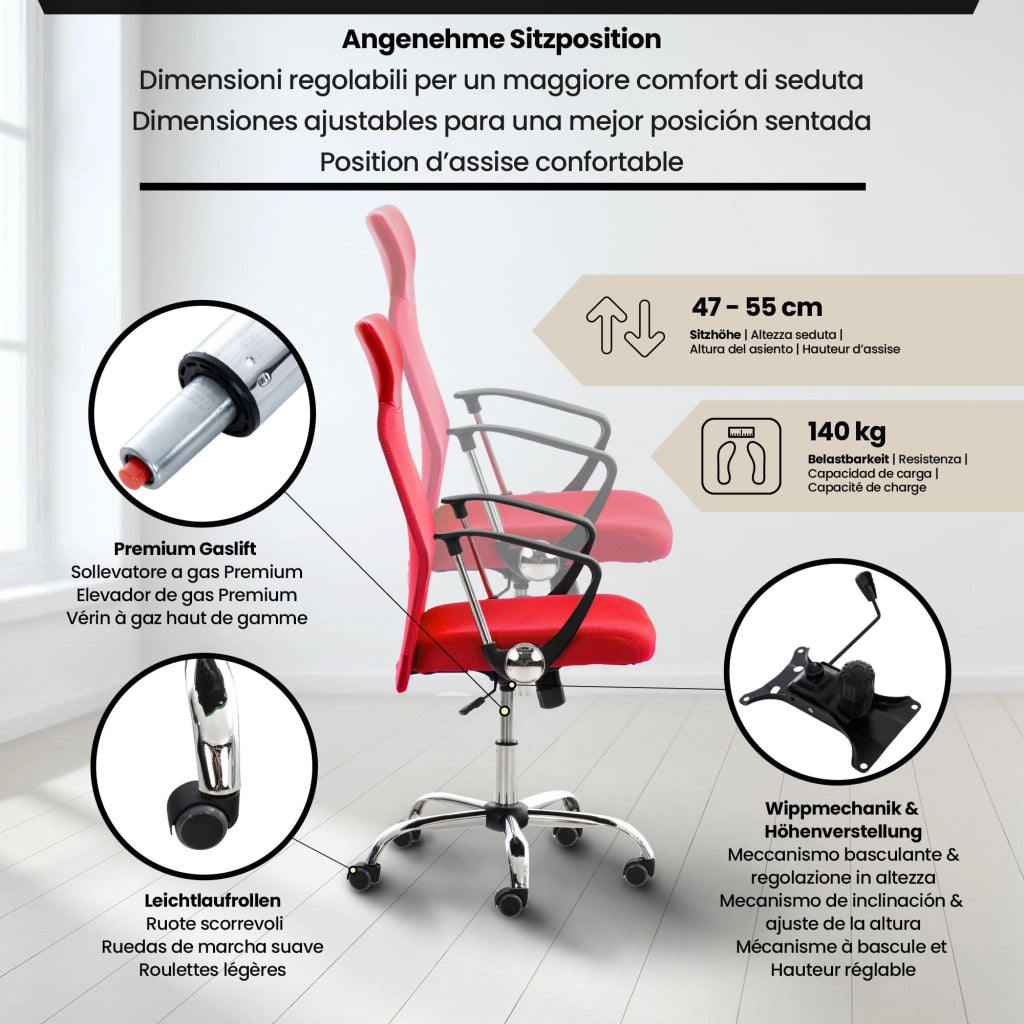 Sedia da Ufficio Washington rosso