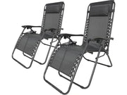 Set di 2 poltrone da giardino reclinabili a gravità zero "Sintra" - Nero