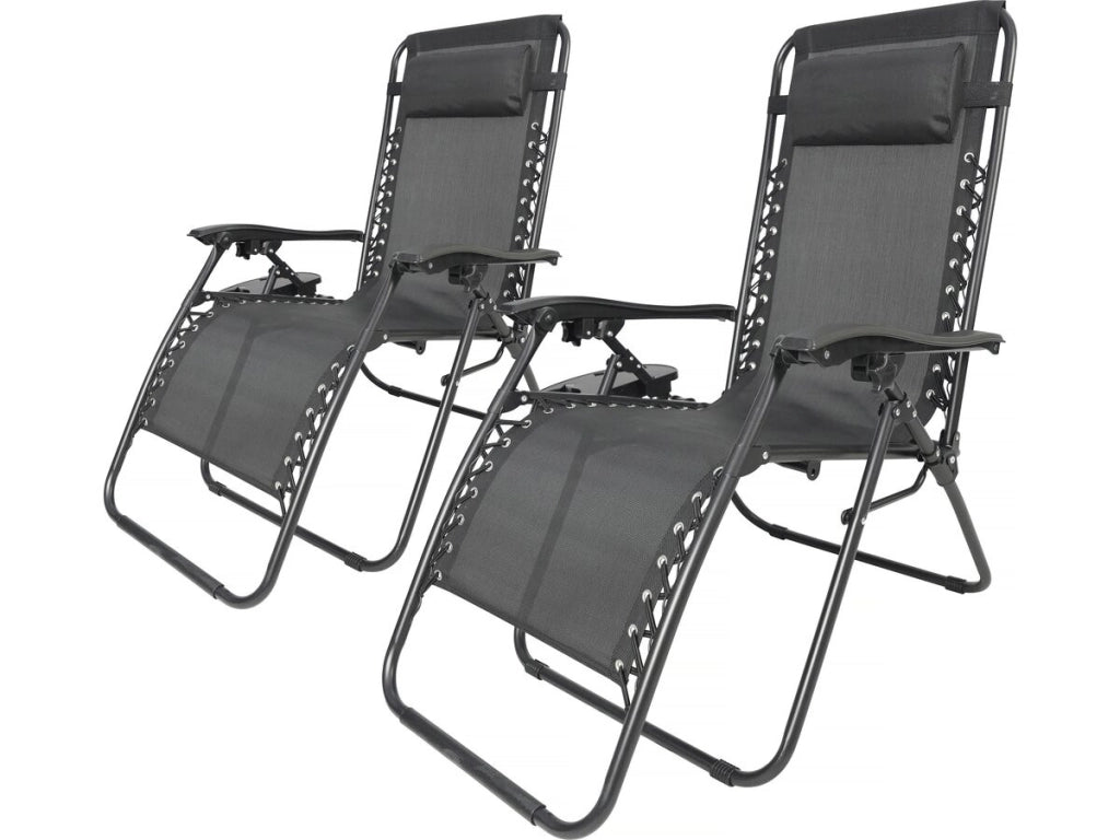 Set di 2 poltrone da giardino reclinabili a gravità zero "Sintra" - Nero