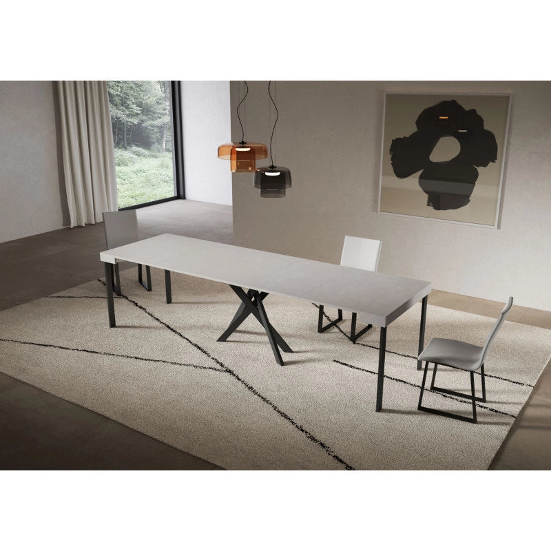 Consolle allungabile 90x40/300 cm Saki telaio Antracite - Cashmere
