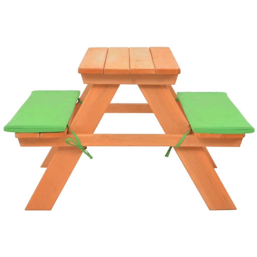 Tavolo da picnic per bambini con panche 89 x 79 x 50 cm legno di abete 02_0018690