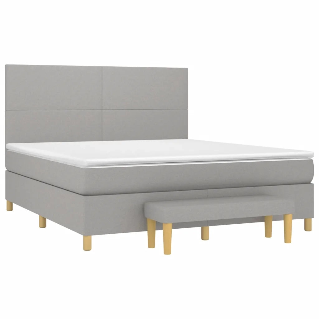 Giroletto a Molle con Materasso Grigio Chiaro160x200 cm Tessuto cod mxl 64187