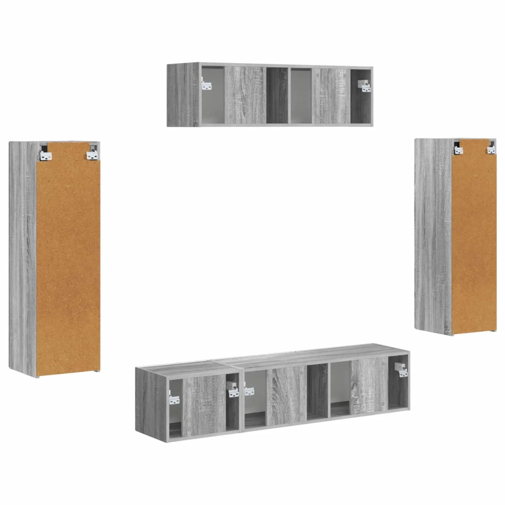 Mobile TV 5 pz | Armadietto TV | Mobile Porta TV Grigio Sonoma