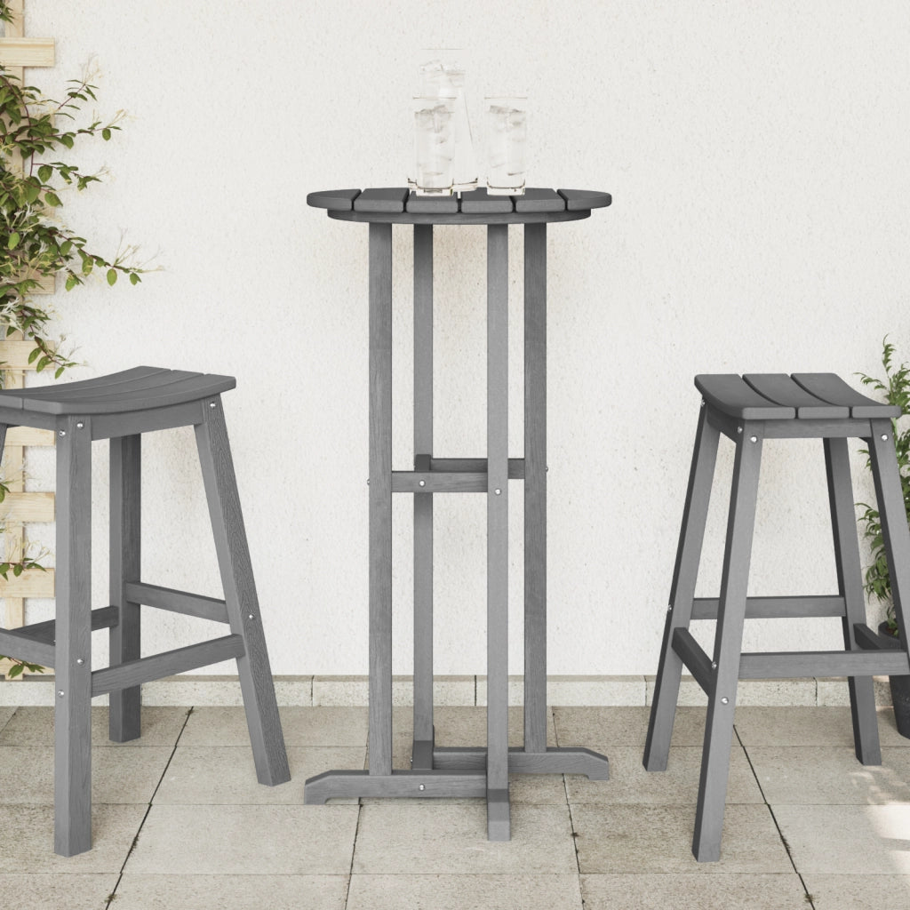 Tavolo da Bar Grigio Chiaro 55x55x107 cm HDPE