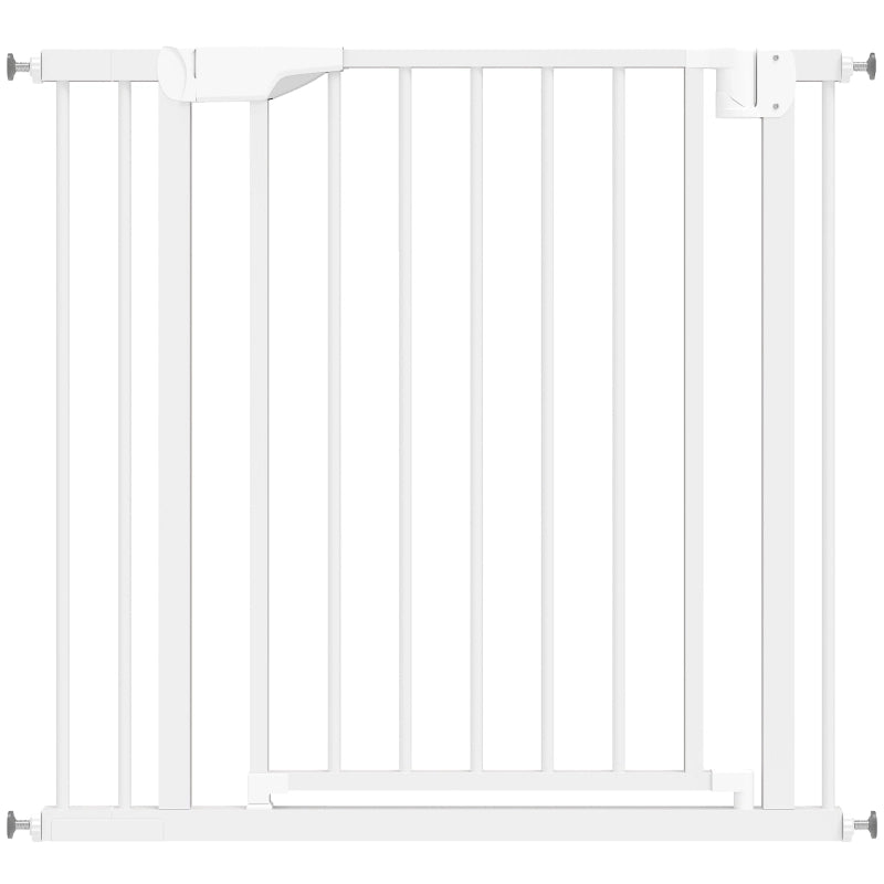 Cancelletto di sicurezza per scale, senza foratura, con chiusura automatica per bambini, cucina, scale, 76-89 x 76 cm, bianco