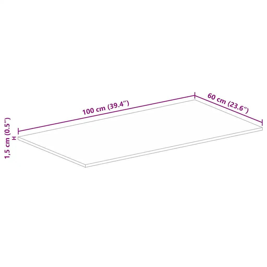 vidaXL Piano Tavolo 100x60x1,5 cm Rettangolare in Massello di Recupero