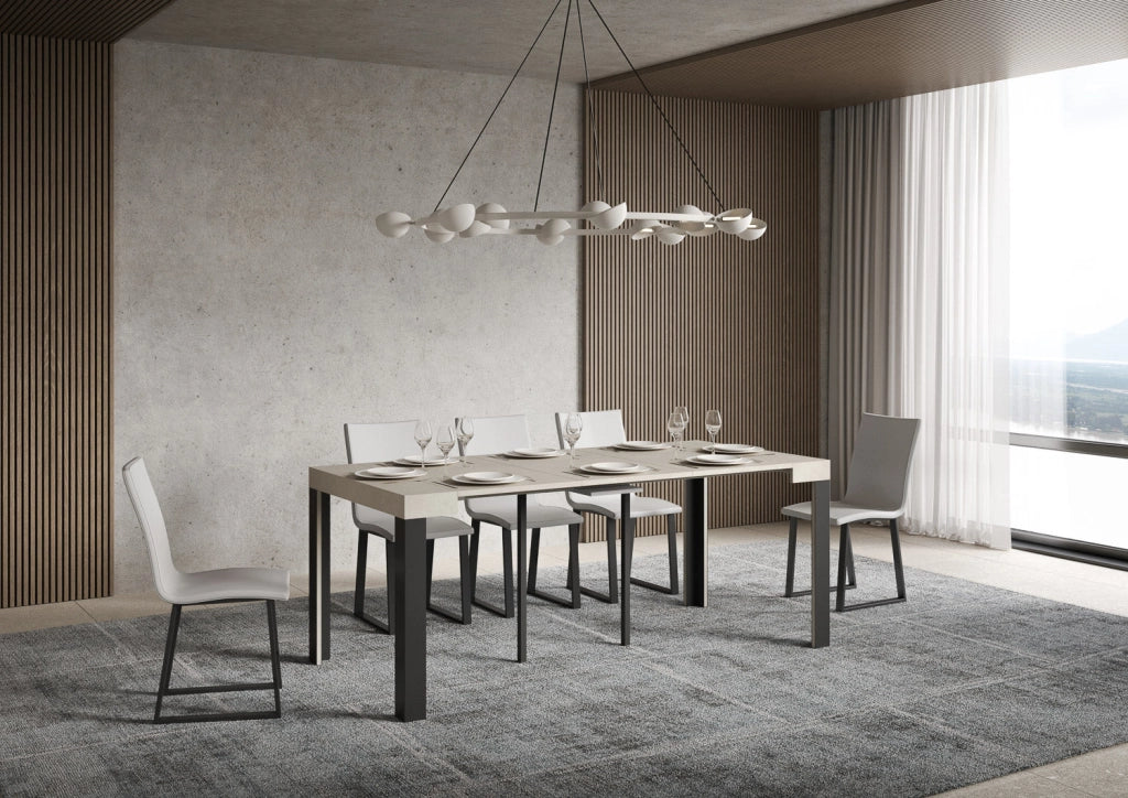 Consolle Allungabile 90-196x40x77 cm Linea Small Cashmere Telaio Antracite