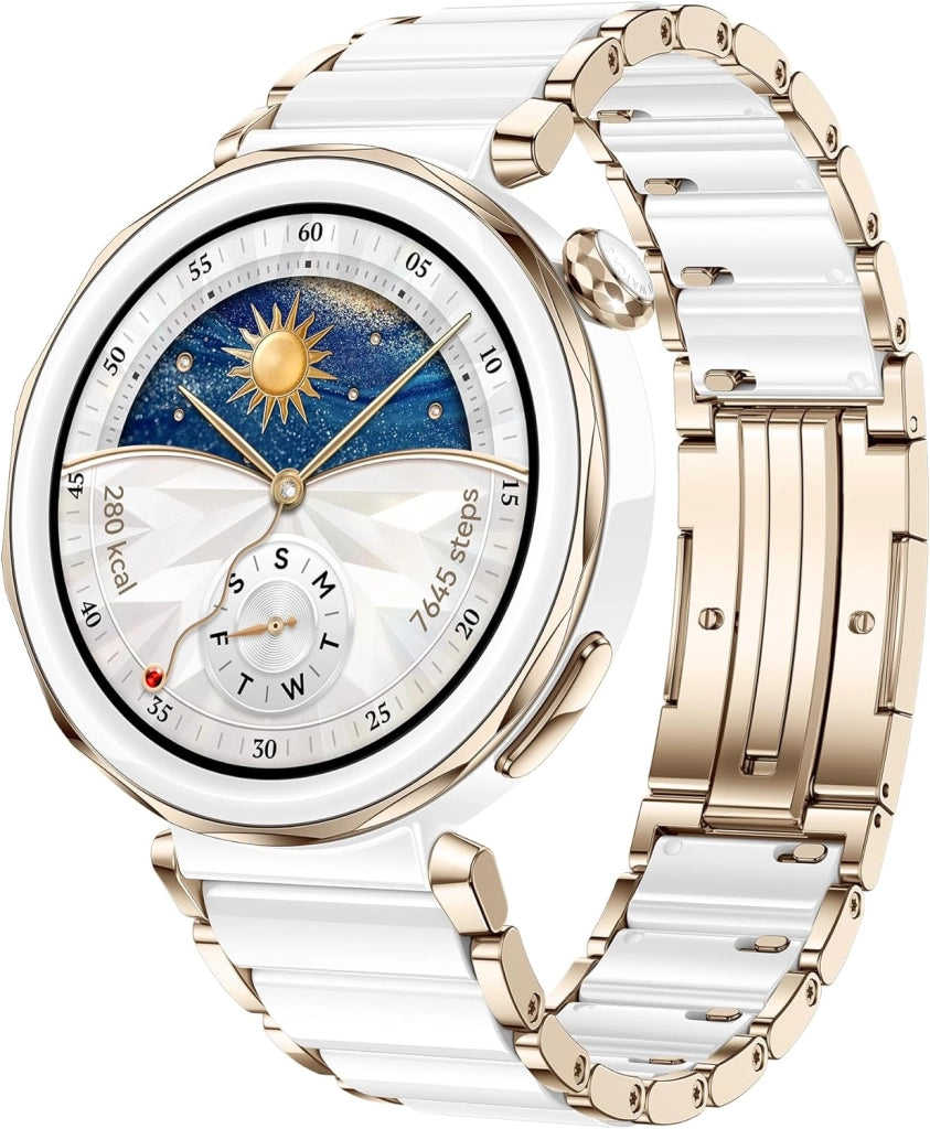 HUAWEI WATCH GT 5 Pro 42mm Smartwatch, Design Elegante, Nuova Modalità Corsa e Ciclismo, Monitoraggio della Salute, 7 Giorni di Durata, GPS, Chiamata Bluetooth, iOS e Android, Ceramica Bianca