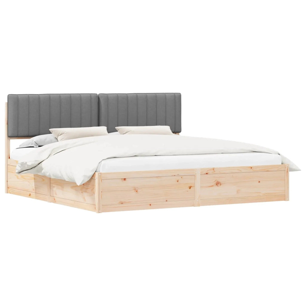 Letto con Testiera Rivestita Grigio chiaro 200 x 200 cm 3398209