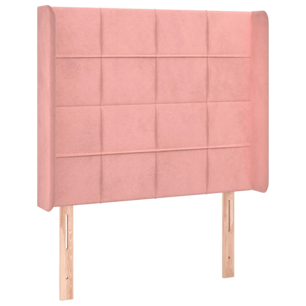 Testiera | Testata ad Orecchio Nera 103x16x118/128 cm in Velluto