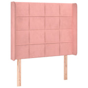 Testiera | Testata ad Orecchio Nera 103x16x118/128 cm in Velluto