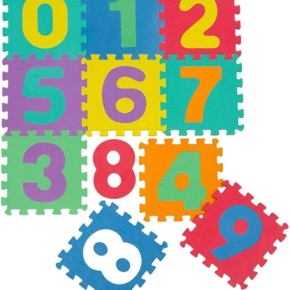 Trade Shop - Tappeto Morbido Tappetino Puzzle Con Numeri Morbido Mattonelle 29.5x29.5cm -
