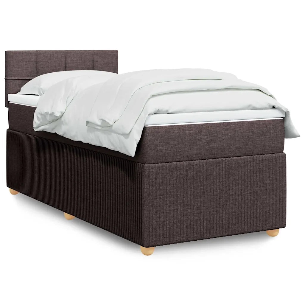 Giroletto a Molle con Materasso Marrone Scuro 80x200 cm Tessuto 3289586