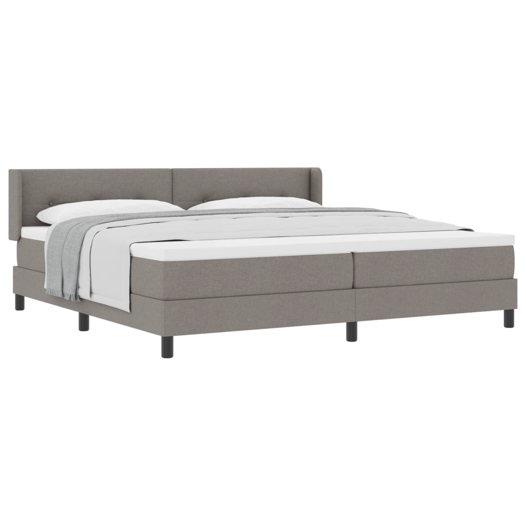Letto a Molle con Materasso Tortora 200x200 cm Tessuto