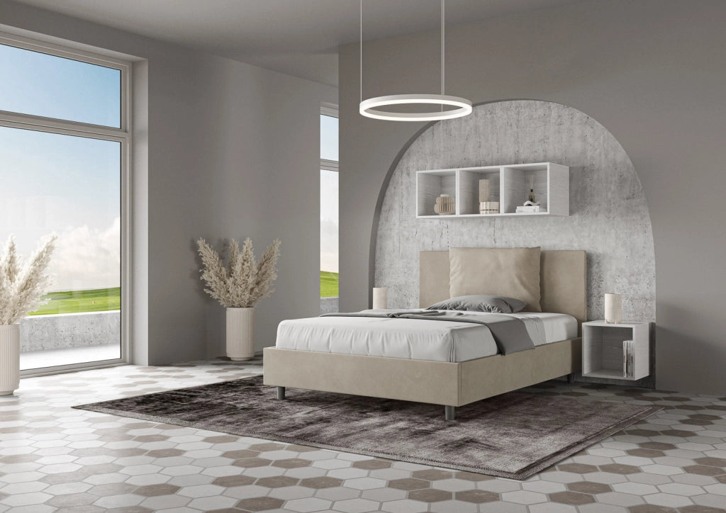 Letto Matrimoniale Extra Large 200x210 cm Senza Rete Antea Sabbia