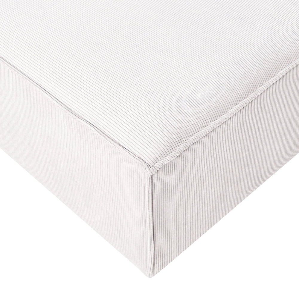 Pouf imbottito modulo poggiapiedi quadrato gambe nere in corda bianco sporco Stile moderno