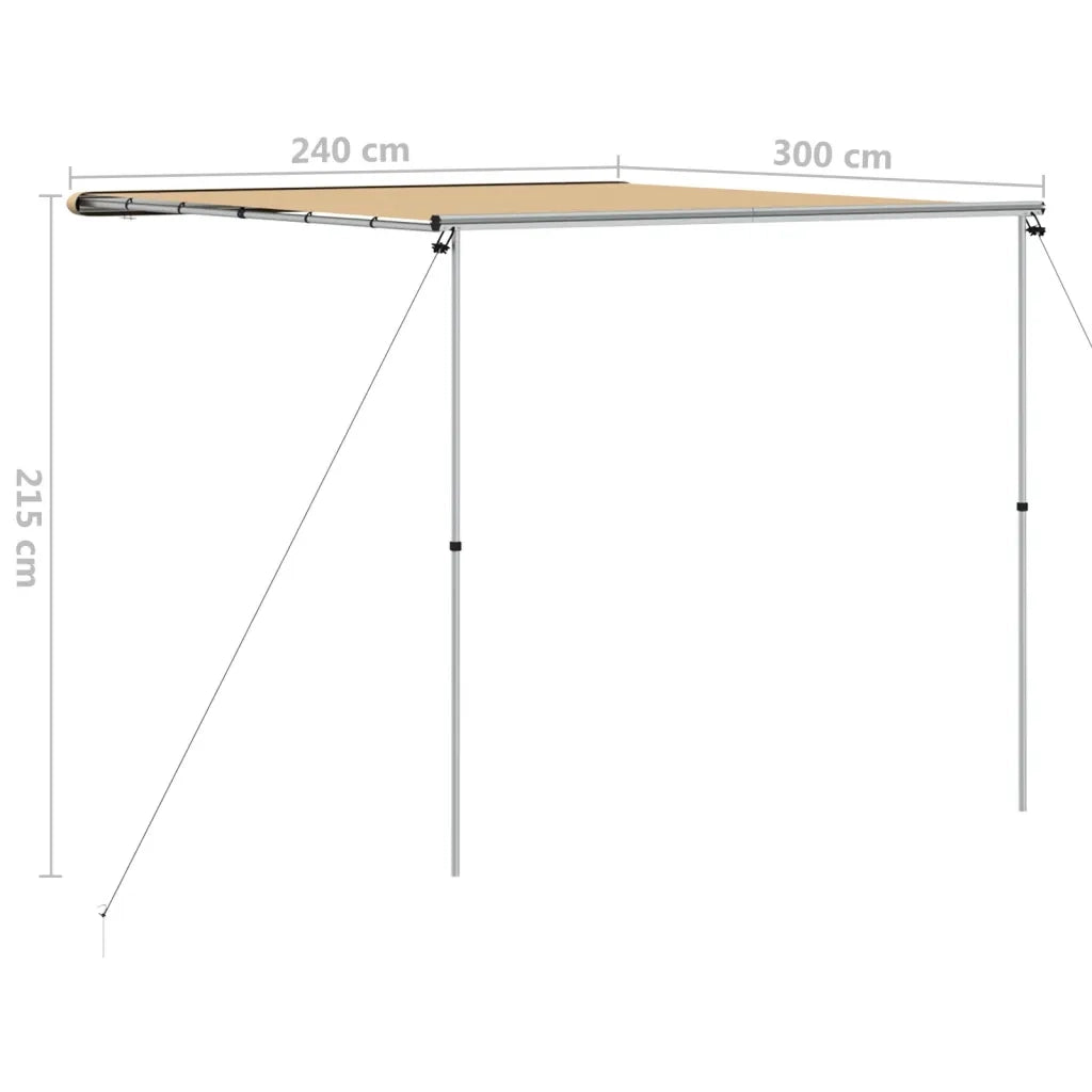 Tendalino per Camper e Roulotte 2,4x3x2,15 m Beige 148140