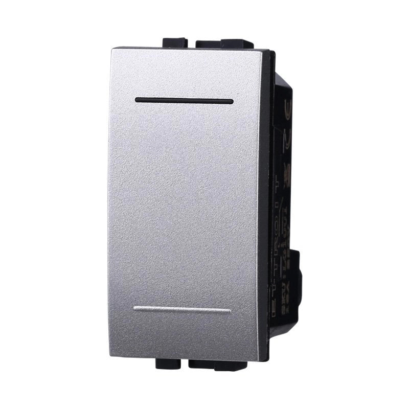 Deviatore 1P 16A Unipolare Colore GRIGIO Compatibile Con Bticino Living International