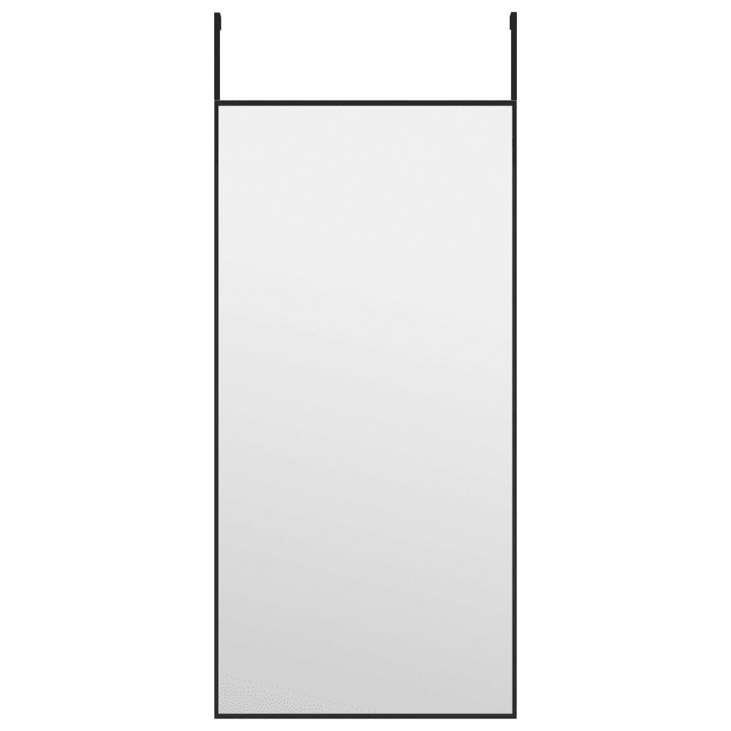 Specchio da Porta Nero 30x60 cm Vetro e Alluminio
