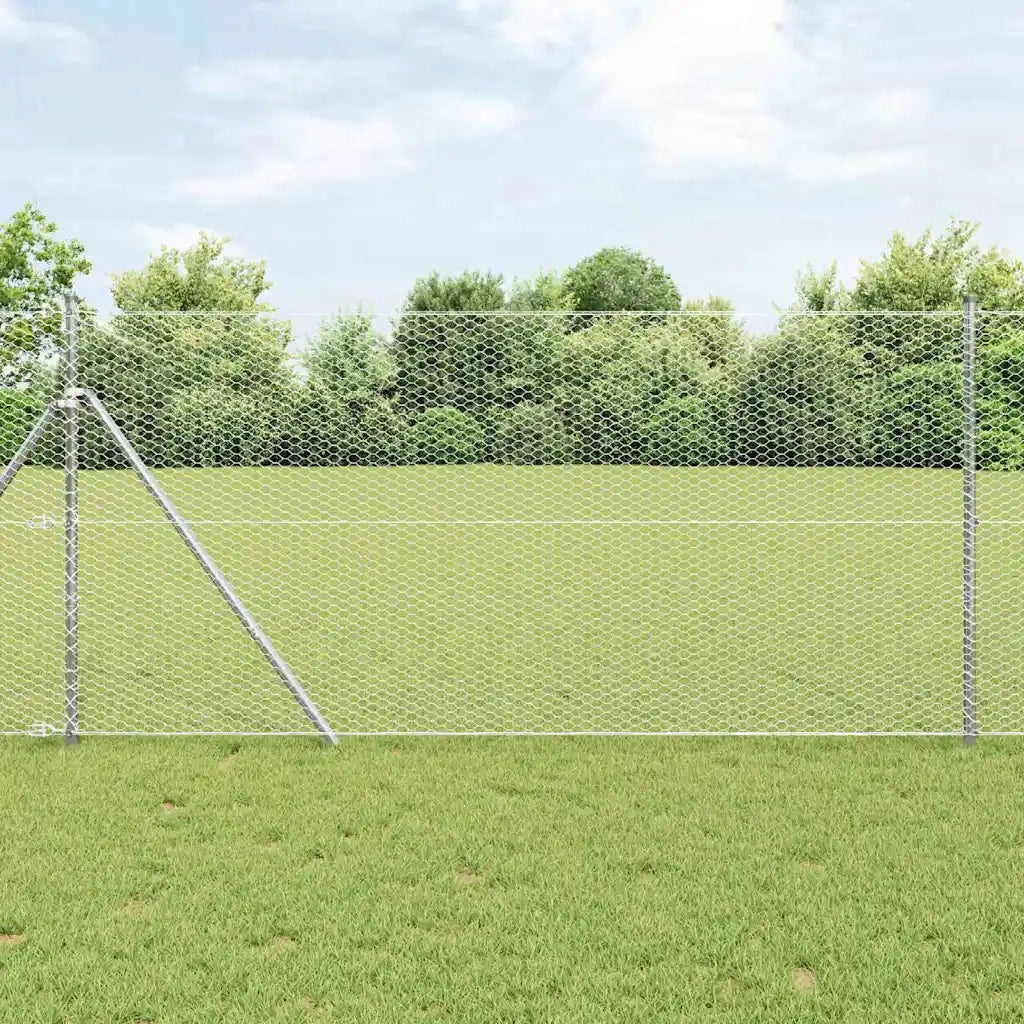 Palo della recinzione Argento 50 x 1,4 m (rete 25 mm) Acciaio