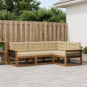 Set di divani da esterno 4 pz Naturale e Beige 3382526