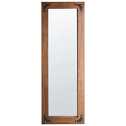Specchio da parete con cornice in legno marrone Grande specchio alto appeso Camera da letto Soggiorno Corridoio Stile tradizionale