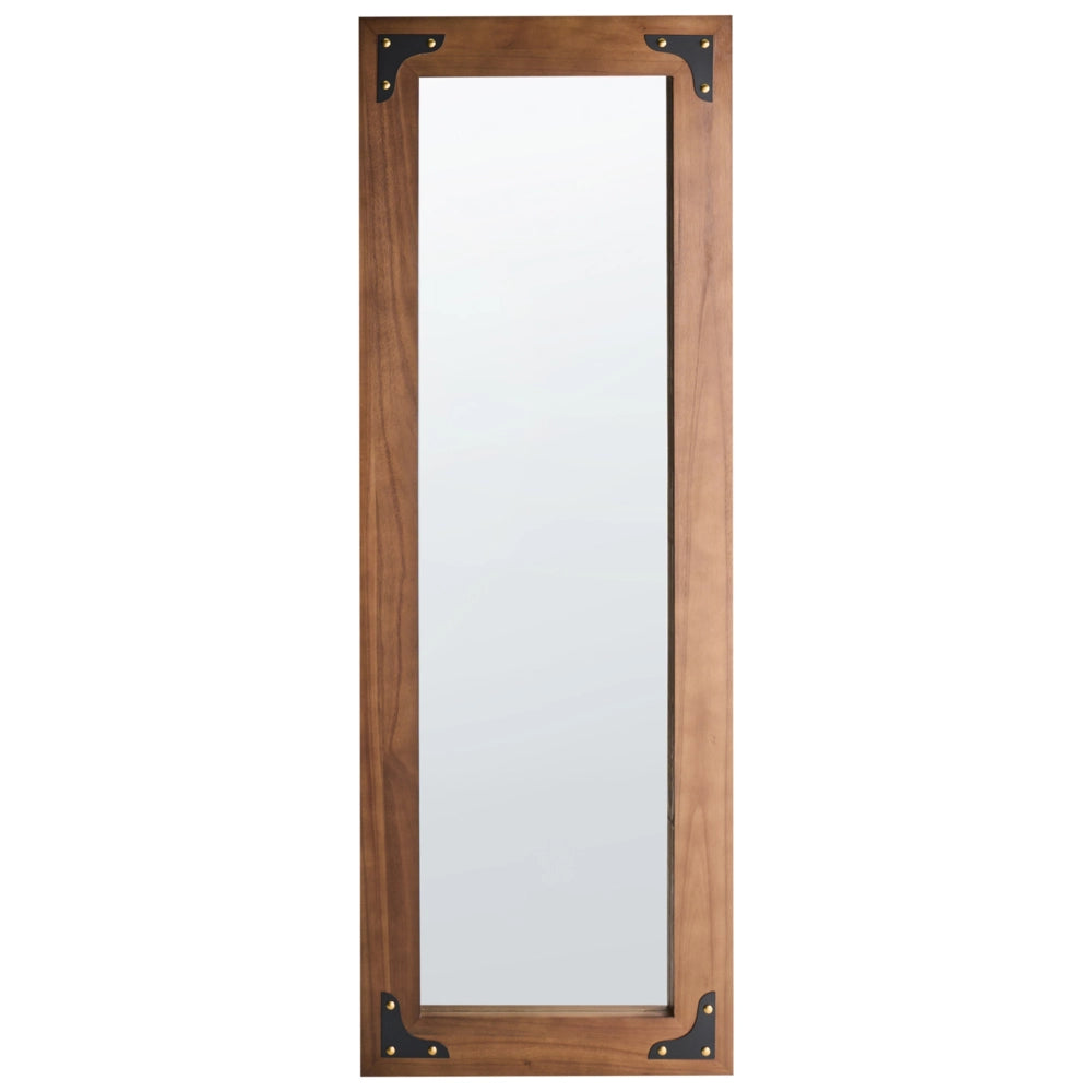 Specchio da parete con cornice in legno marrone Grande specchio alto appeso Camera da letto Soggiorno Corridoio Stile tradizionale