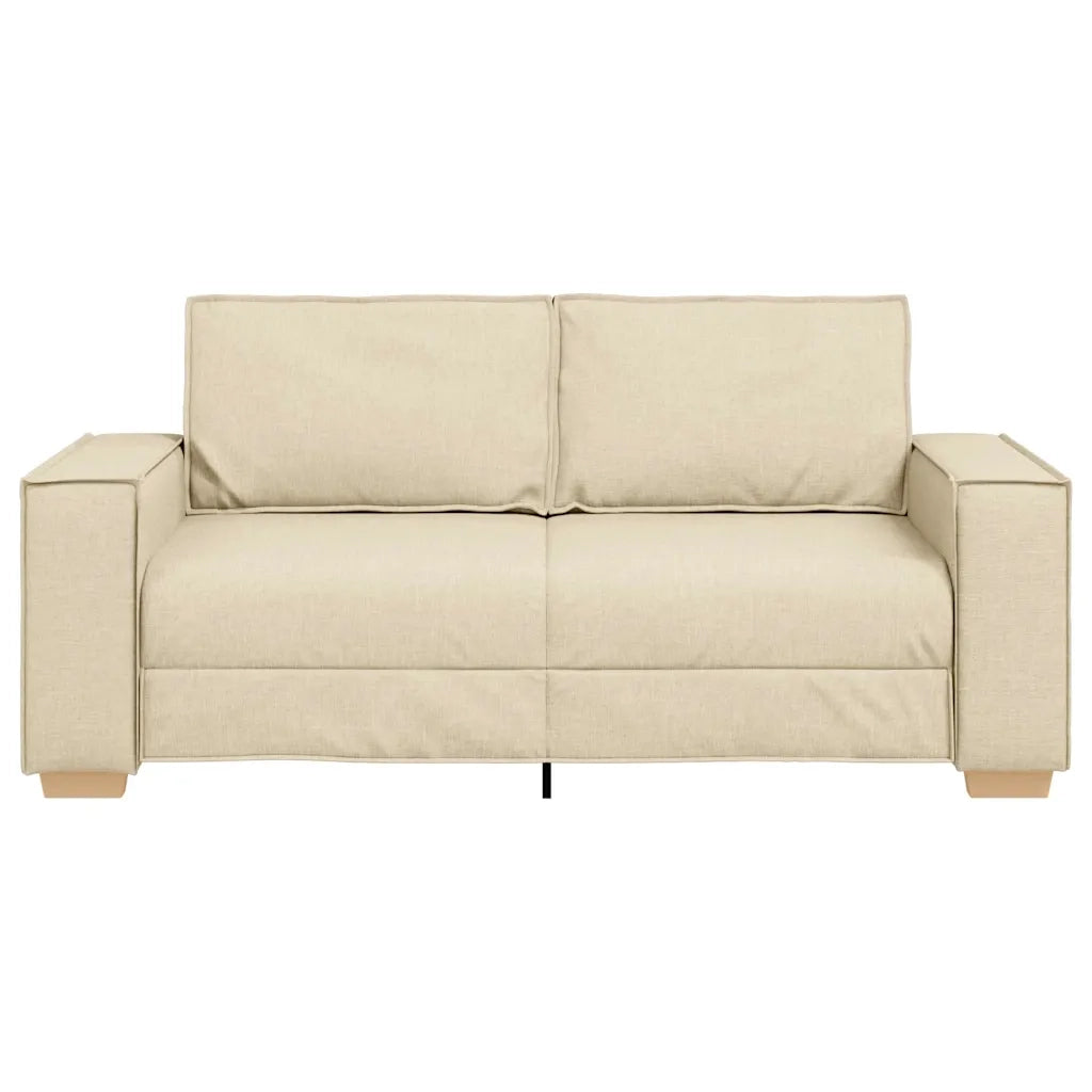 Divano a 2 posti Crema 140 cm Tessuto