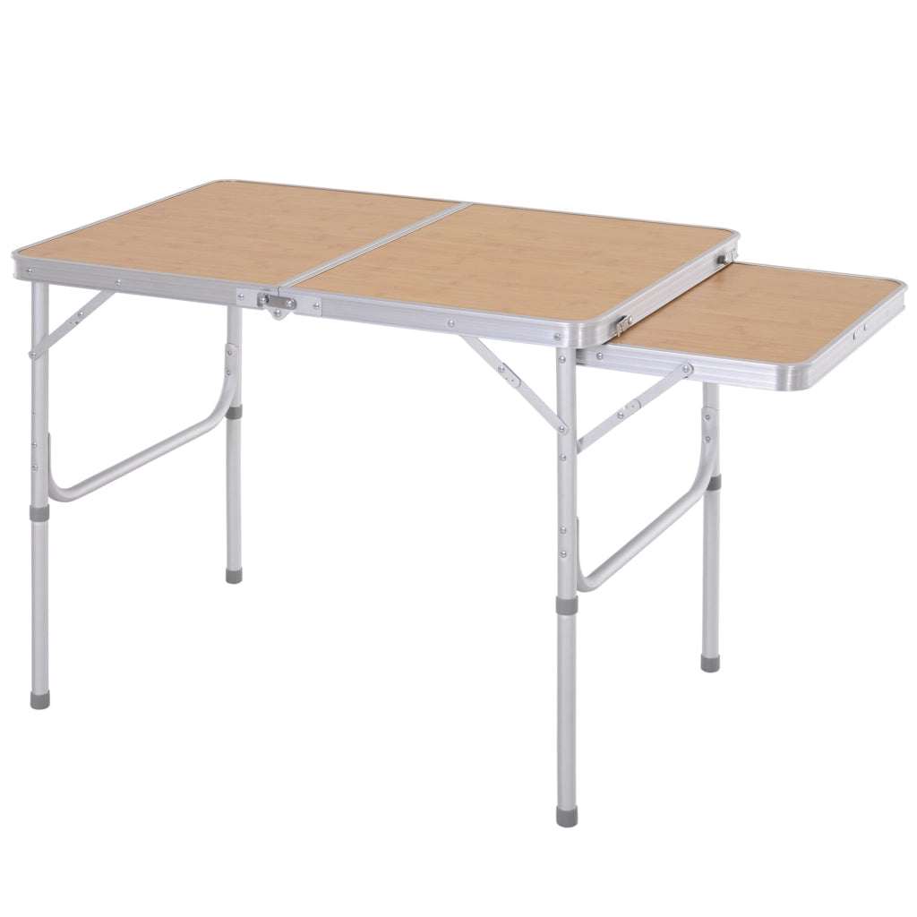 Tavolo pieghevole allungabile da giardino ¨C zephmum ¨C alluminio MDF effetto bamb¨´