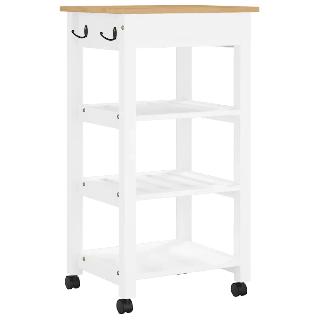 Carrello da Cucina MONZA 48x40x88,5 cm in Legno Massello di Pino 376081