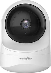 Camera di sorveglianza per interni IP-camera 2K per bambini e animali domestici con area di privacy 2-uscite audio 24 GHz compatibile con Wi-Fi compatibile con Alexa Q6