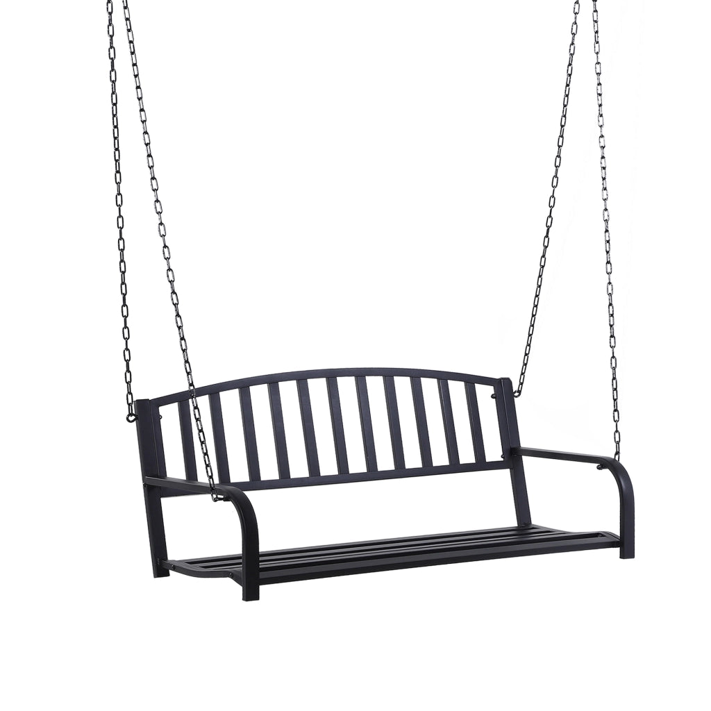Altalena da Giardino 2 Posti ¨C Minimal ¨C Nero Metallo 127x60x53 cm