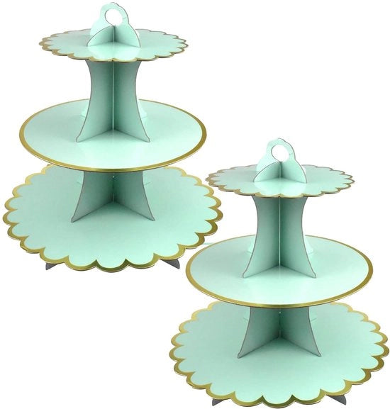 Tavolo per dolci 3 piani - 2 pezzi - Alta qualità cartone - Diametro 10,16/22,86/30,48 cm - Altezza totale 32,51 cm - Ideale per compleanni/baby shower - Tavolo per torte