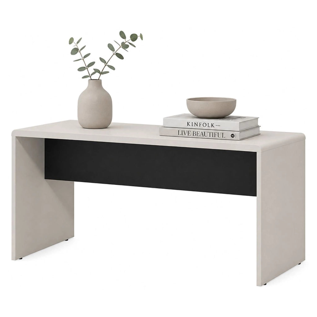 Limatola, Tavolino da Salotto Forma Rettangolare, 90x50x47h cm Bianco Crema