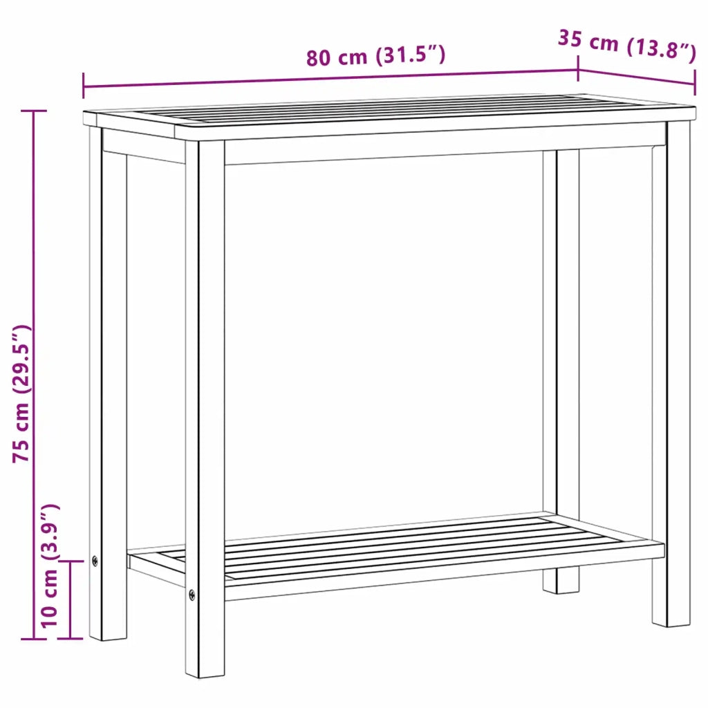 Tavolo consolle da giardino Acacia chiaro 80 x 35 x 75 cm 42026789