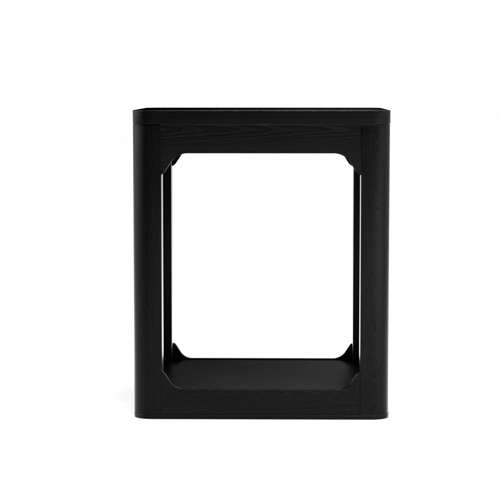 Set di 2 tavolini da appoggio 50x40x60 cm in MDF nero， doppio livello