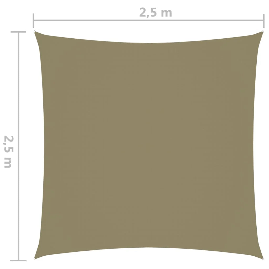 Tenda parasole/ombrellone quadrato in tessuto Oxford 2,5 x 2,5 m beige 02_0009458