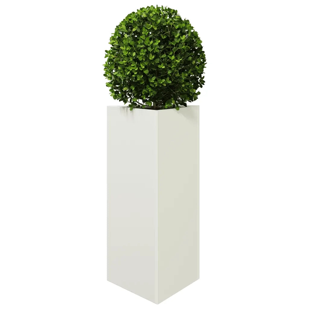 Fioriere 2 pz Bianche Triangolari 40x34,5x75 cm in Acciaio 851160