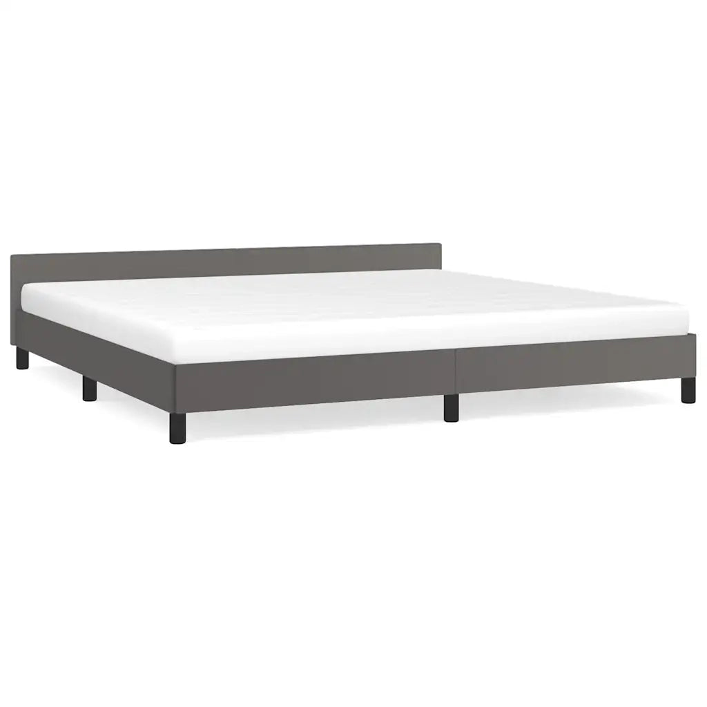 Giroletto con Testiera senza Materasso-Struttura Letto Grigio 200x200 cm